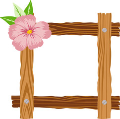 Wooden Frame With Flower