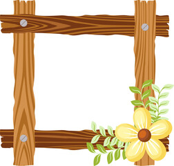 Wooden Frame With Flower