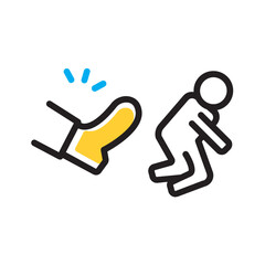 Vector multi color icon for Kicking