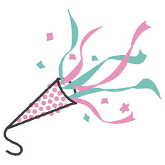 パーティークラッカーの手描きイラスト