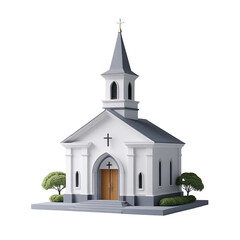 Fototapeta premium Classic 3D Chapel: Architectural Design for Religious and Ceremonial Spaces