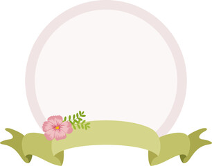 Ribbon Banner With Flower