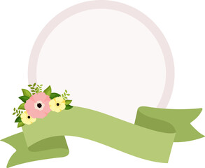 Ribbon Banner With Flower