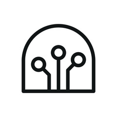 Smart greenhouse line icon, high-tech greenhouses vector symbol with editable stroke