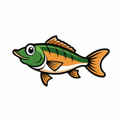 vector illustration of a bass fish