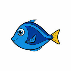 blue tang fish vector illustration