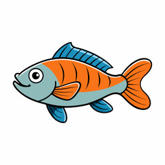 cichlid fish on a white background