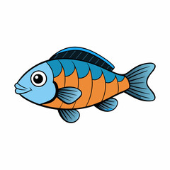 cichlid fish on a white background