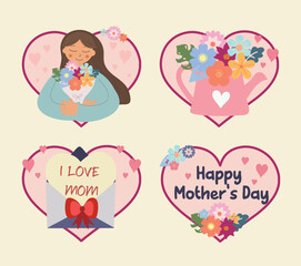 Labels collection for mothers day celebration