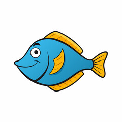 vector illustration of flounder fish