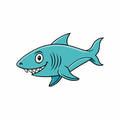 shark cartoon isolated on white