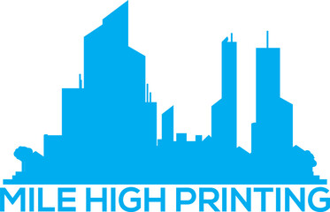 Fototapeta premium New York City Mile High Printing Logo with City Skyline