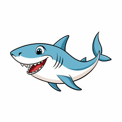 shark cartoon isolated on white