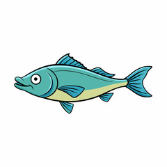 halibut fish on a white background