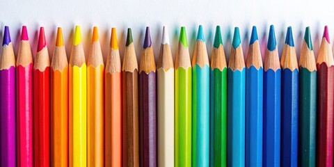 Fototapeta premium High-Contrast Pencil Flat Lay Photography: Bold Minimalist Stationery Image with Copy Space