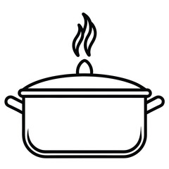 Cooking Saucepan Steam Icon - Vector Art Illustration for Kitchen & Food Designs