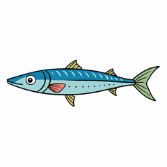 mackerel fish on a white background