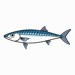 mackerel fish on a white background