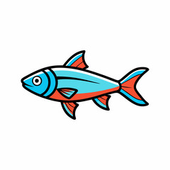 neon tetra fish on a white background