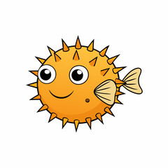 porcupinefish on white