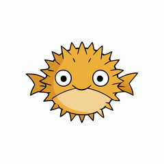 porcupinefish on white