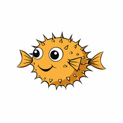 porcupinefish on white