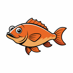 snapper fish on white background