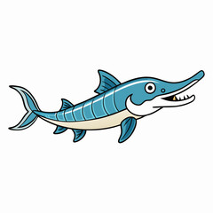 sturgeon fish on a white background