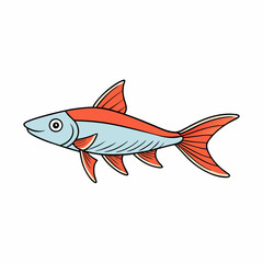 cartoon swordtail fish vector illustration