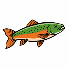 vector illustration of a trout fish