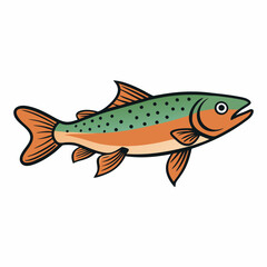 vector illustration of a trout fish