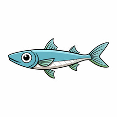 anchovy fish on white background