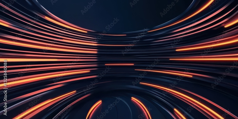 Aufkleber A dynamic abstract image featuring light trails in orange and blue colors, creating a sense of movement and depth.