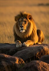 male lion in the wild