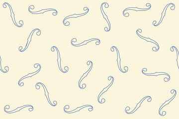 Beautiful violin f hole seamless pattern.Viola,cello drawing music concept repeating texture background.design for decorate, textile graphics, prints.Vector illustration.Classical musical instrument.