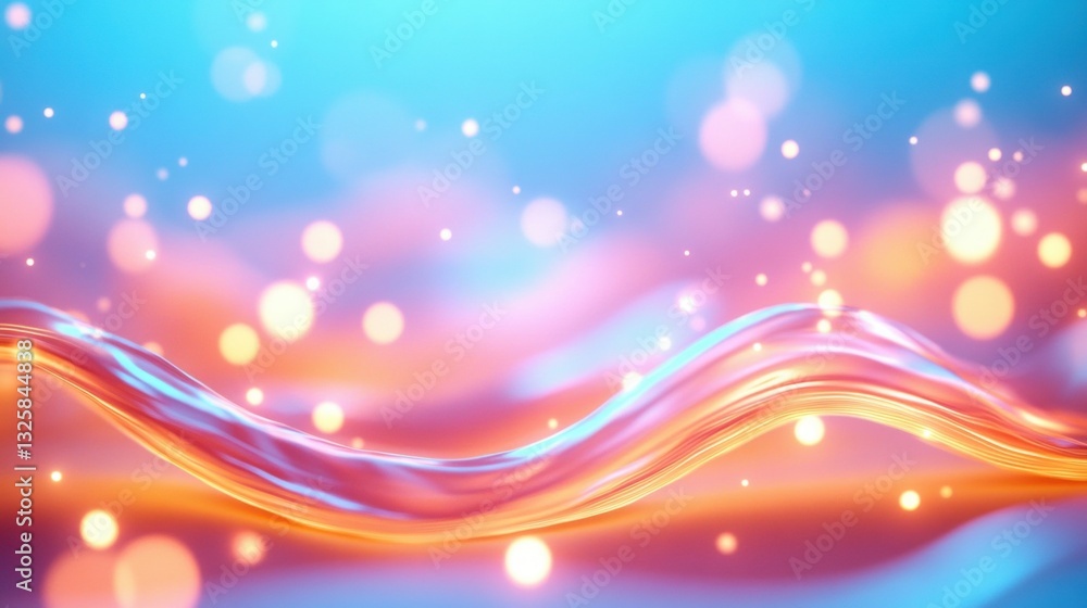 Aufkleber swirling lines create a vibrant abstract composition filled with sparkling lights in a soft, dreamy 