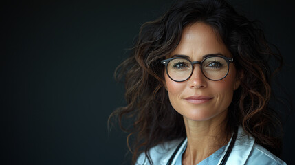 Obraz premium Portrait of a Confident Female Doctor: Healthcare Professional, Medical Expertise, and Wellness