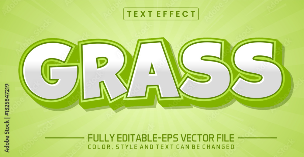 Poster grass font text effect editable