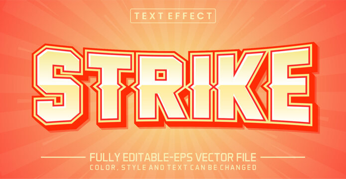 Strike font Text effect editable