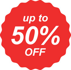 Discount sale off tag, 50 percent. badge price discount number. Flat offer stamp 