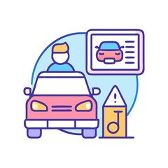 Driving lesson colorful icon