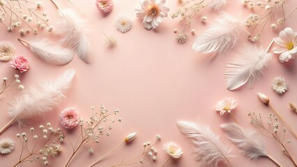 Soft Feminine Flat Lay with Delicate Objects & Copy Space - Cool Wind Aesthetic