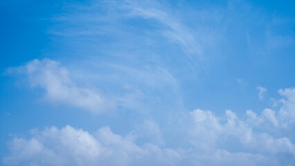 Clear Blue Sky with Soft White Clouds – Natural Background