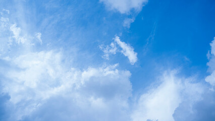 Clear Blue Sky with Soft White Clouds – Natural Background