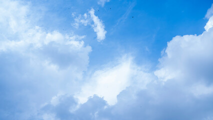 Clear Blue Sky with Soft White Clouds – Natural Background