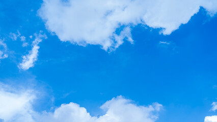 Clear Blue Sky with Soft White Clouds – Natural Background