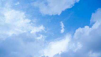 Clear Blue Sky with Soft White Clouds – Natural Background