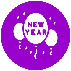 Vector Design New Year Balloons Icon Style