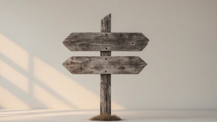 Rustic Wooden Signpost Blank weathered wood perfect for your message aged texture ready for text nostalgic feel.