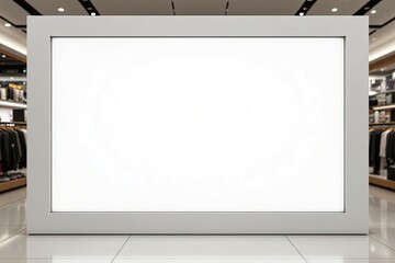 Obraz premium A blank display frame standing in the middle of a store interior